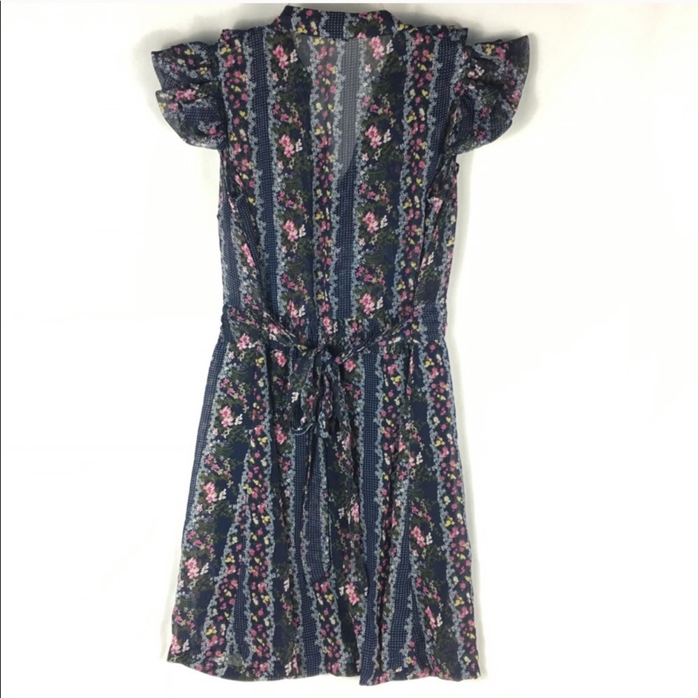 🛍 Forever 21 Blue Ruffle Floral Dress - Picture 5 of 5